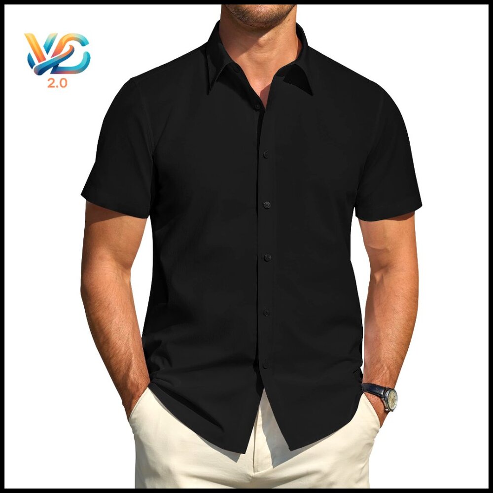 Stretch Stain Shield Button Down Shirt Classic Fi… - image 1